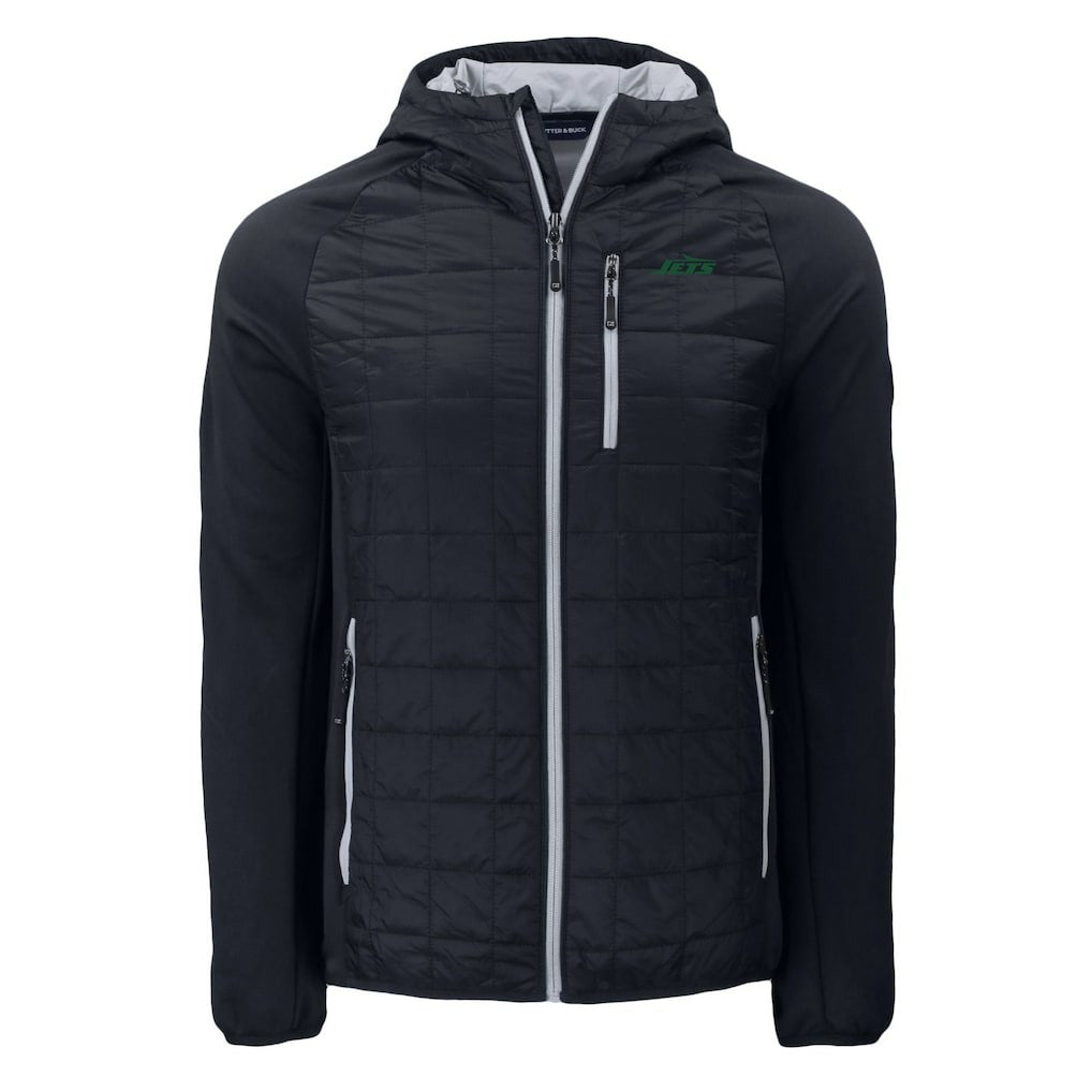New York Jets Cutter & Buck Primary Logo Rainier PrimaLoft Eco Full-Zip Hybrid Jacket - Black discount