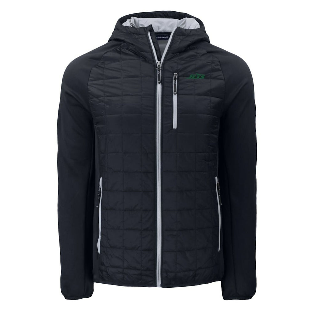 New York Jets Cutter & Buck Primary Logo Rainier PrimaLoft Eco Full-Zip Hybrid Jacket - Black discount