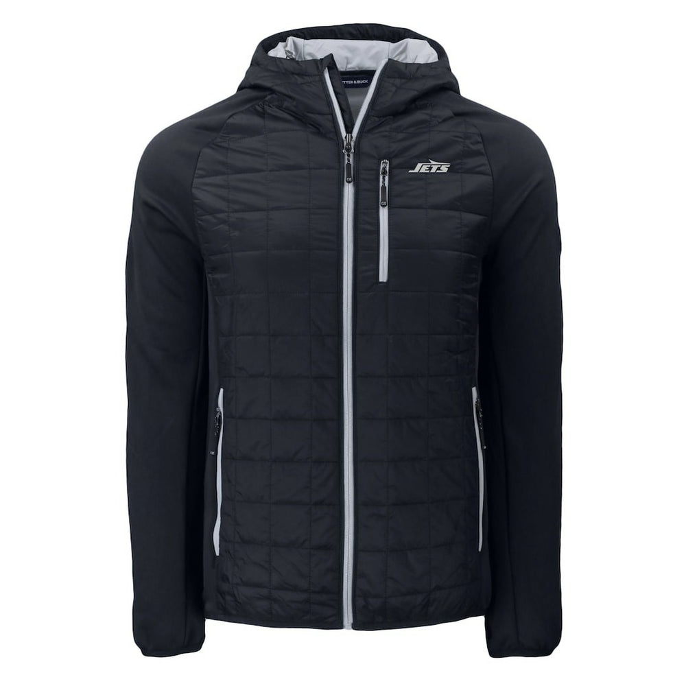 New York Jets Cutter & Buck Monochromatic Logo Rainier PrimaLoft Eco Full-Zip Hybrid Jacket - Black discount