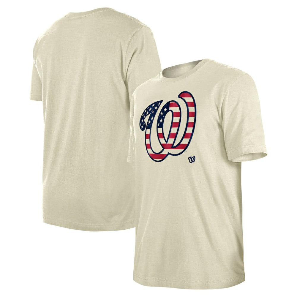 Washington Nationals Americana Flag Fill T-Shirt - Cream | New Era