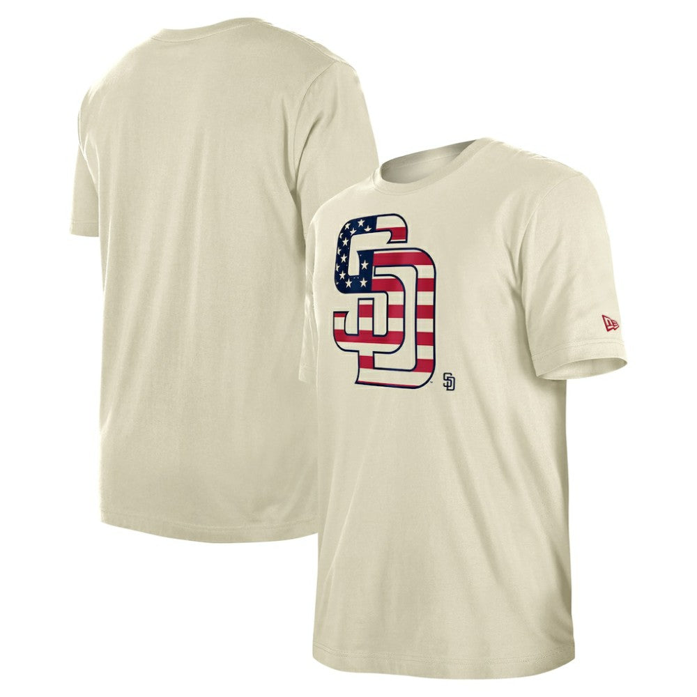 San Diego Padres Americana Flag Fill T-Shirt - Cream | New Era
