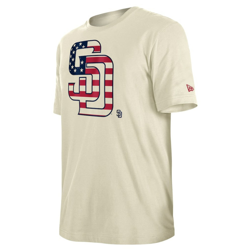 San Diego Padres Americana Flag Fill T-Shirt - Cream | New Era