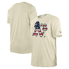 Athletics Americana Flag Fill T-Shirt - Cream | New Era