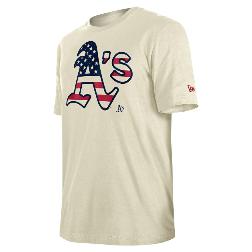 Athletics Americana Flag Fill T-Shirt - Cream | New Era