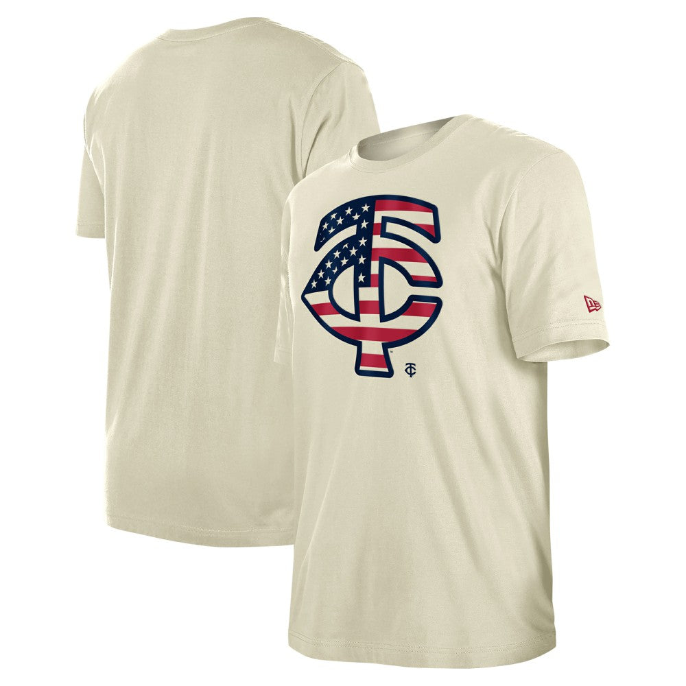 Minnesota Twins Americana Flag Fill T-Shirt - Cream | New Era