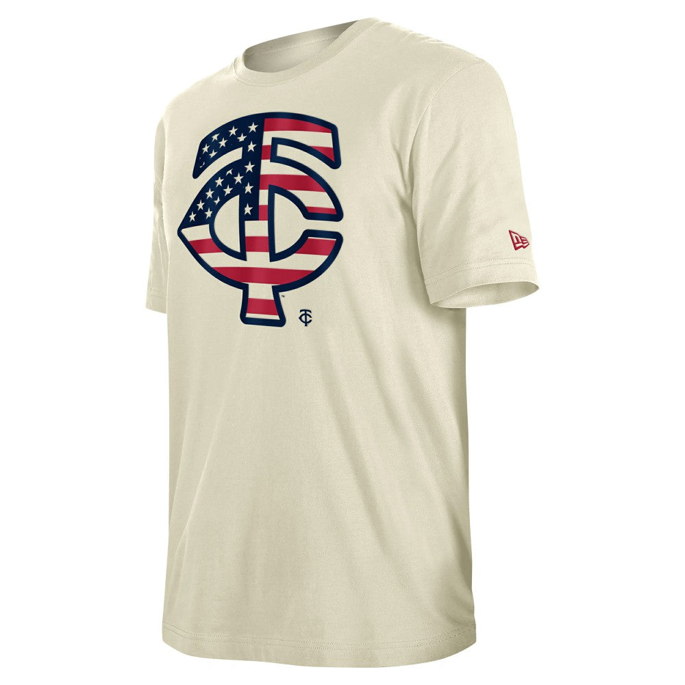 Minnesota Twins Americana Flag Fill T-Shirt - Cream | New Era