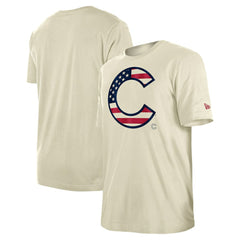 Chicago Cubs Americana Flag Fill T-Shirt - Cream | New Era