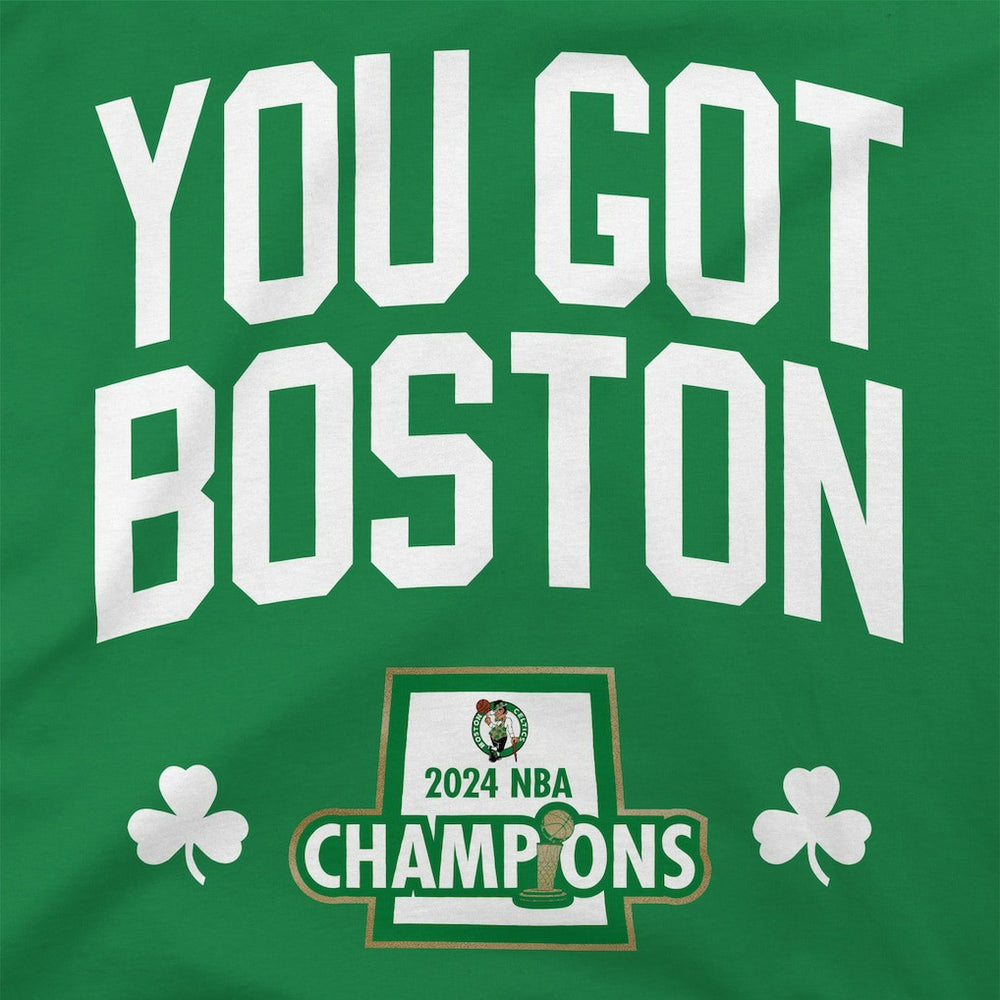 Boston Celtics Stadium Essentials 2024 NBA Finals Champions 18 Banners T-Shirt - Kelly Green discount