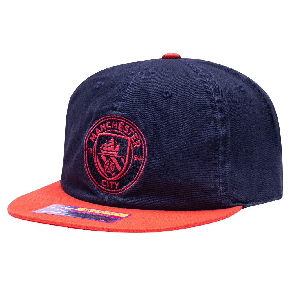 Manchester City Fan Ink Wander Snapback Hat - Navy/Red sale