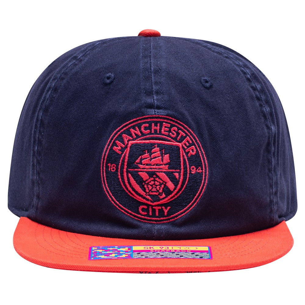 Manchester City Fan Ink Wander Snapback Hat - Navy/Red sale
