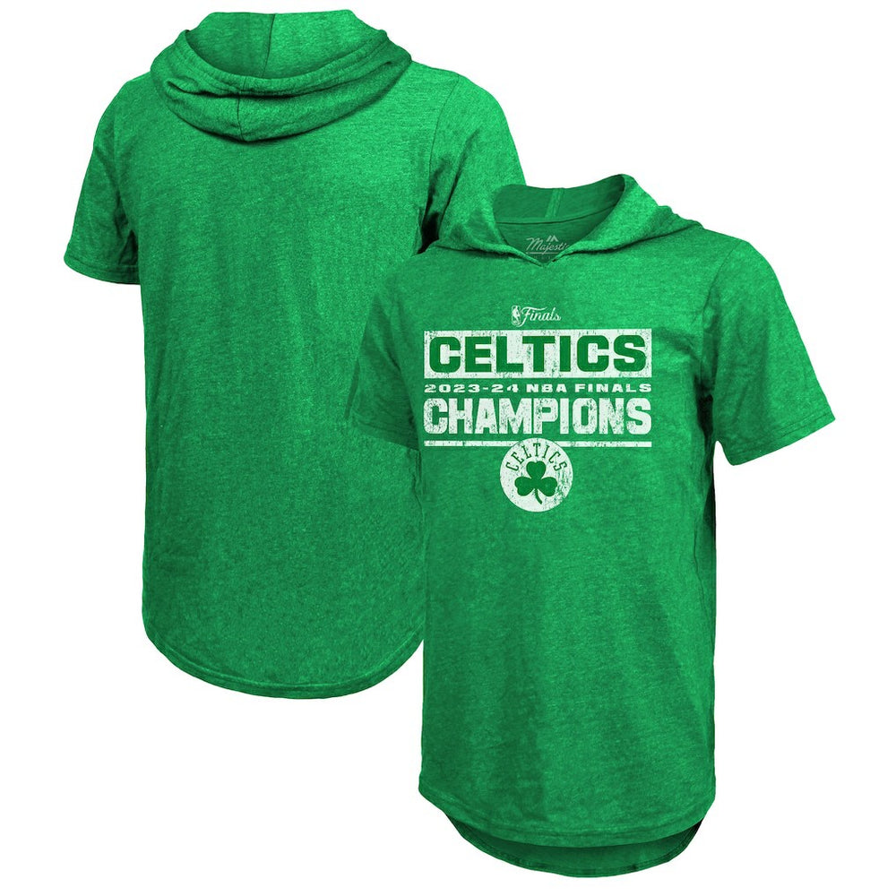 Boston Celtics Majestic Threads Women's 2024 NBA Finals Champions Tri-Blend Short Sleeve Pullover Hoodie Top - Kelly Green on sale