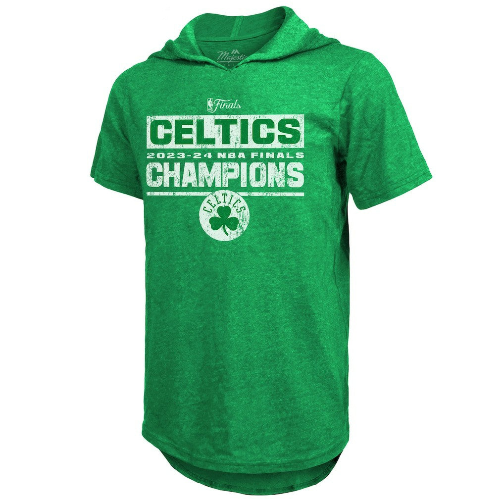 Boston Celtics Majestic Threads Women's 2024 NBA Finals Champions Tri-Blend Short Sleeve Pullover Hoodie Top - Kelly Green on sale