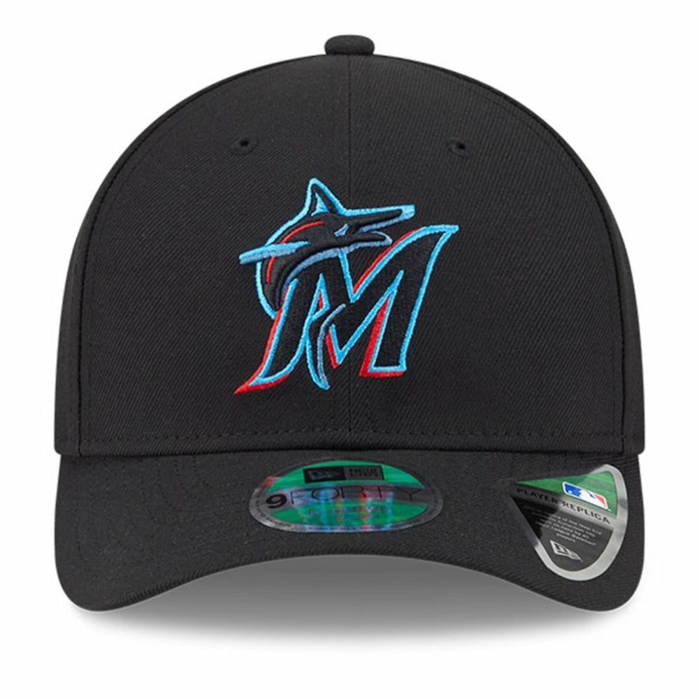 Miami Marlins Player Replica 9FORTY Adjustable Hat - Black | New Era