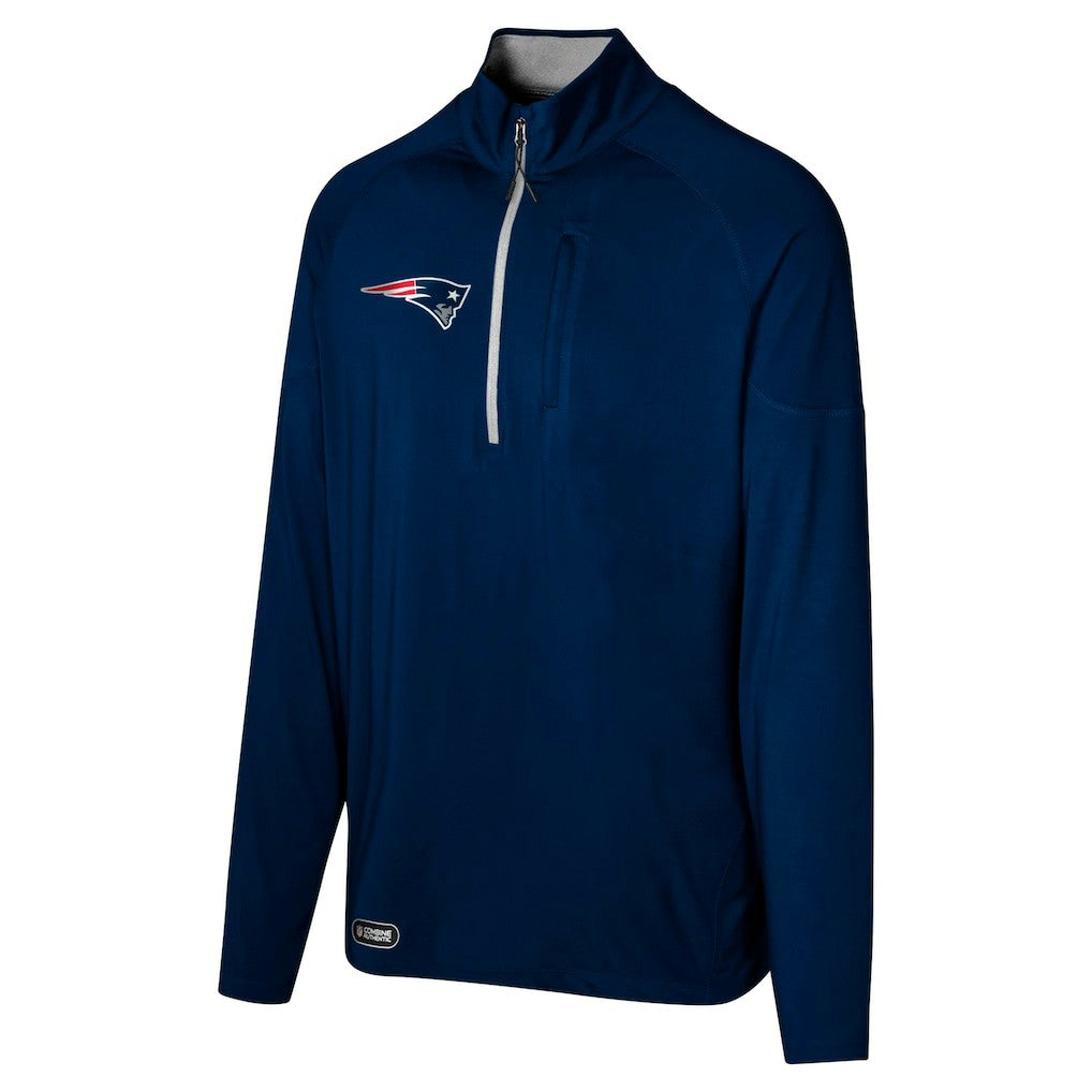 New England Patriots Grind Iron Quarter-Zip Top - Navy on sale