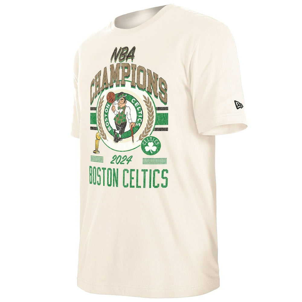 Boston Celtics 2024 NBA Finals Champions Victory Chrome T-Shirt - Cream | New Era shop