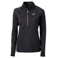 Los Angeles Dodgers Cutter & Buck Women's Adapt Eco Knit Stretch Recycled Half-Zip DryTec Top - Black