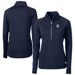 Minnesota Twins Cutter & Buck Women's Adapt Eco Knit Stretch Recycled Half-Zip DryTec Top - Navy