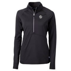 New York Yankees Cutter & Buck Women's Adapt Eco Knit Stretch Recycled Half-Zip DryTec Top - Black