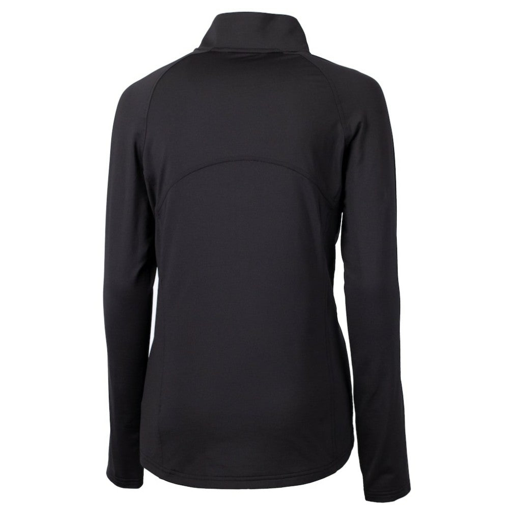 New York Yankees Cutter & Buck Women's Adapt Eco Knit Stretch Recycled Half-Zip DryTec Top - Black