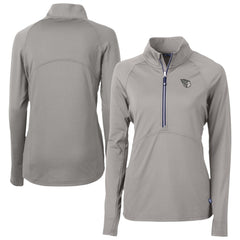 Cleveland Guardians Cutter & Buck Women's Adapt Eco Knit Stretch Recycled Half-Zip DryTec Top - Gray