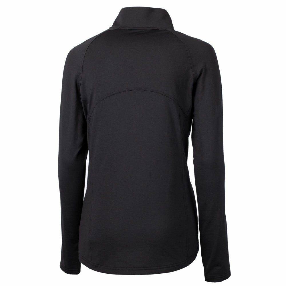 Cleveland Guardians Cutter & Buck Women's Adapt Eco Knit Stretch Recycled Half-Zip DryTec Top - Black