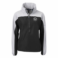 New York Mets Cutter & Buck Women's Charter Eco Recycled Half-Zip Anorak Jacket - Black/Gray