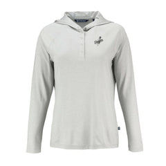 Los Angeles Dodgers Cutter & Buck Women's Coastline Epic Comfort Eco Recycled Raglan Long Sleeve Hoodie T-Shirt - Gray
