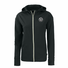 New York Mets Cutter & Buck Women's Daybreak Eco Recycled Full-Zip Hoodie - Black