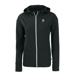 Detroit Tigers Cutter & Buck Women's Daybreak Eco Recycled Full-Zip Hoodie - Black