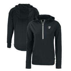 Baltimore Orioles Cutter & Buck Women's Daybreak Eco Recycled Half-Zip Hoodie - Black