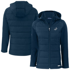 Los Angeles Dodgers Cutter & Buck Women's Evoke Hybrid Eco Softshell Recycled Full-Zip Hooded Jacket - Navy