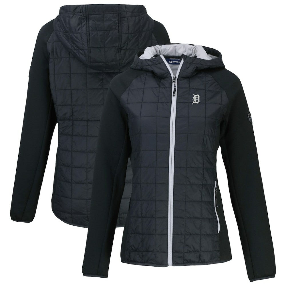 Detroit Tigers Cutter & Buck Women's Rainier Primaloft Eco Full-Zip Hybrid Jacket - Black