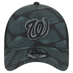 Washington Nationals 9FORTY A-Frame Trucker Adjustable Hat - Black | New Era