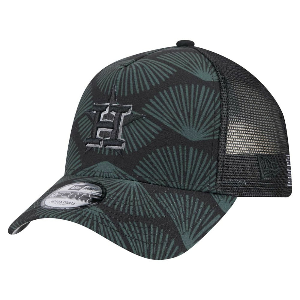 Houston Astros 9FORTY A-Frame Trucker Adjustable Hat - Black | New Era