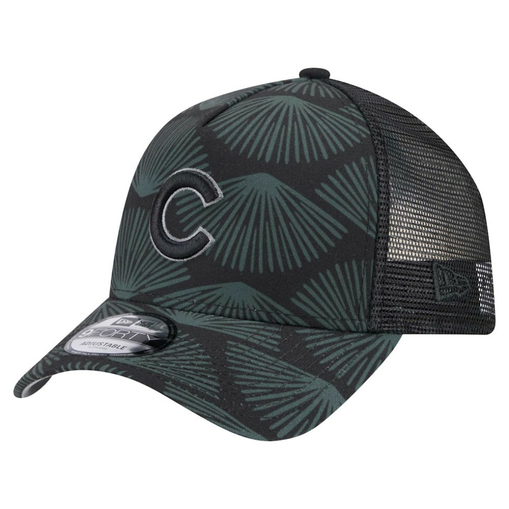 Chicago Cubs 9FORTY A-Frame Trucker Adjustable Hat - Black | New Era