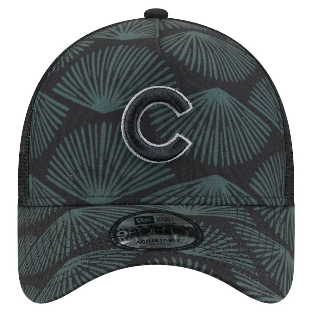Chicago Cubs 9FORTY A-Frame Trucker Adjustable Hat - Black | New Era
