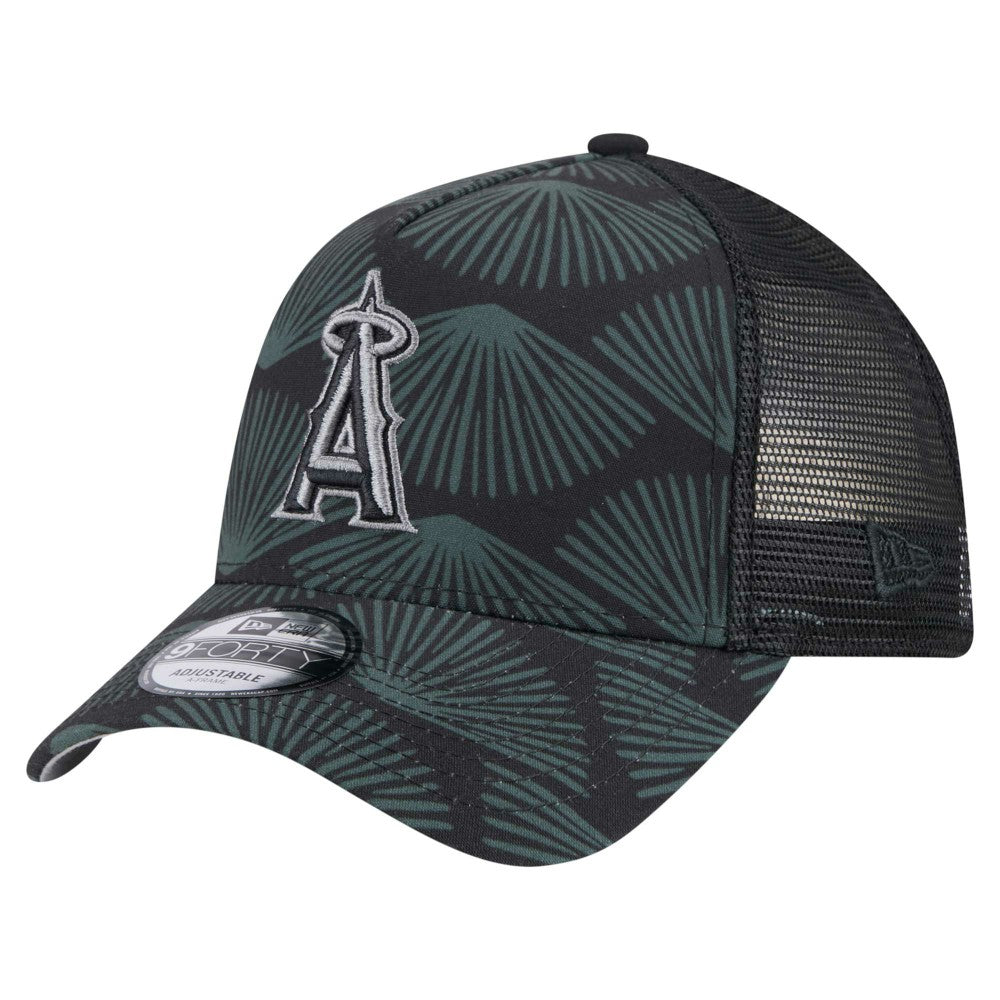 Los Angeles Angels 9FORTY A-Frame Trucker Adjustable Hat - Black | New Era
