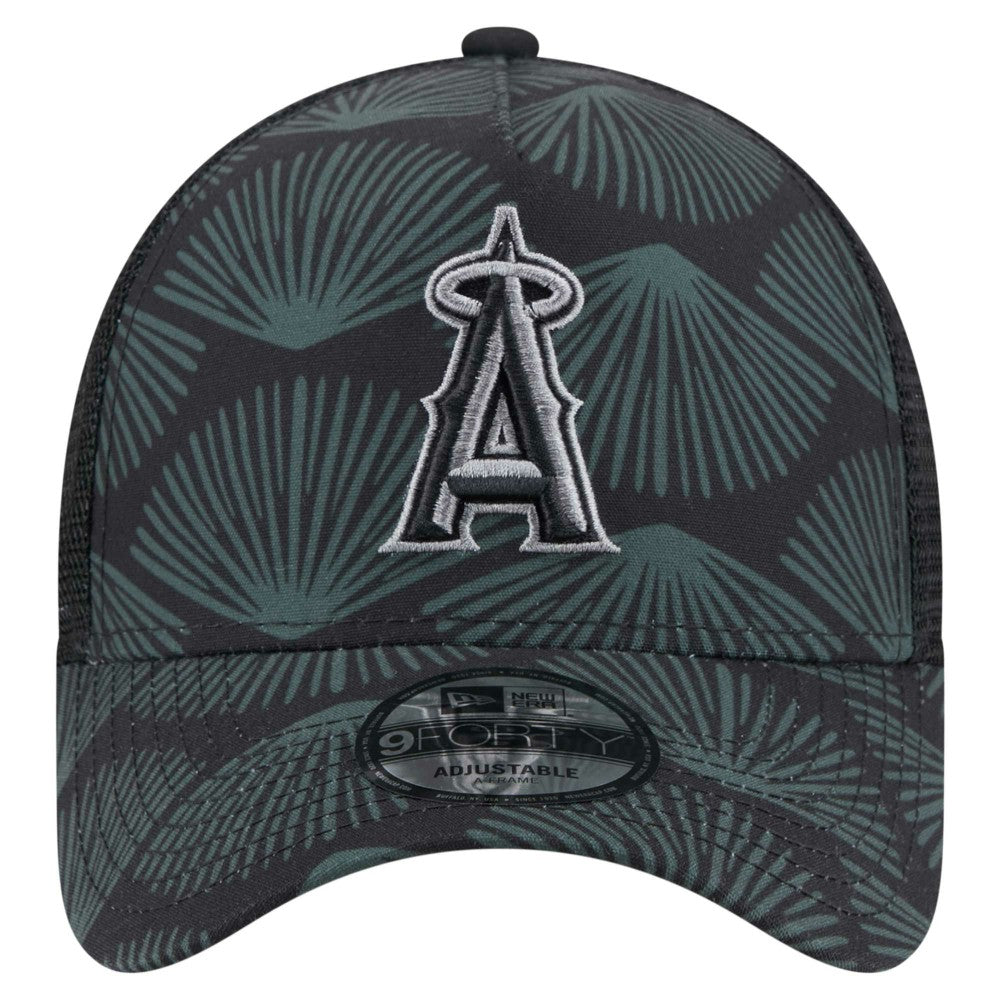 Los Angeles Angels 9FORTY A-Frame Trucker Adjustable Hat - Black | New Era