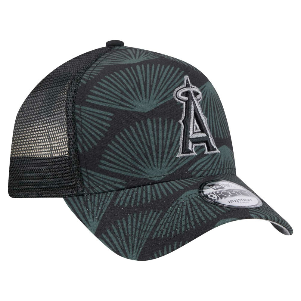 Los Angeles Angels 9FORTY A-Frame Trucker Adjustable Hat - Black | New Era
