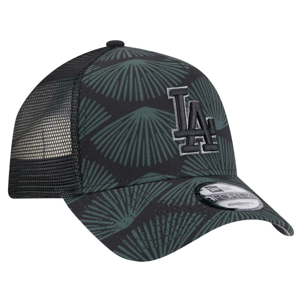 Los Angeles Dodgers 9FORTY A-Frame Trucker Adjustable Hat - Black | New Era