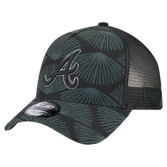 Atlanta Braves 9FORTY A-Frame Trucker Adjustable Hat - Black | New Era