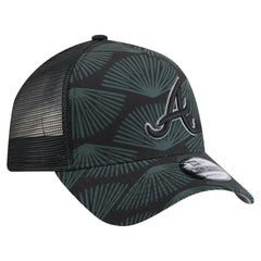 Atlanta Braves 9FORTY A-Frame Trucker Adjustable Hat - Black | New Era