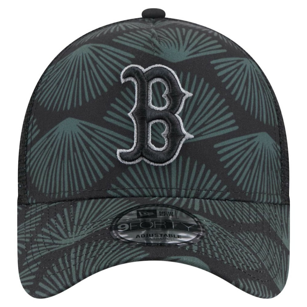 Boston Red Sox 9FORTY A-Frame Trucker Adjustable Hat - Black | New Era