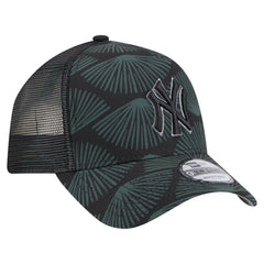 New York Yankees 9FORTY A-Frame Trucker Adjustable Hat - Black | New Era