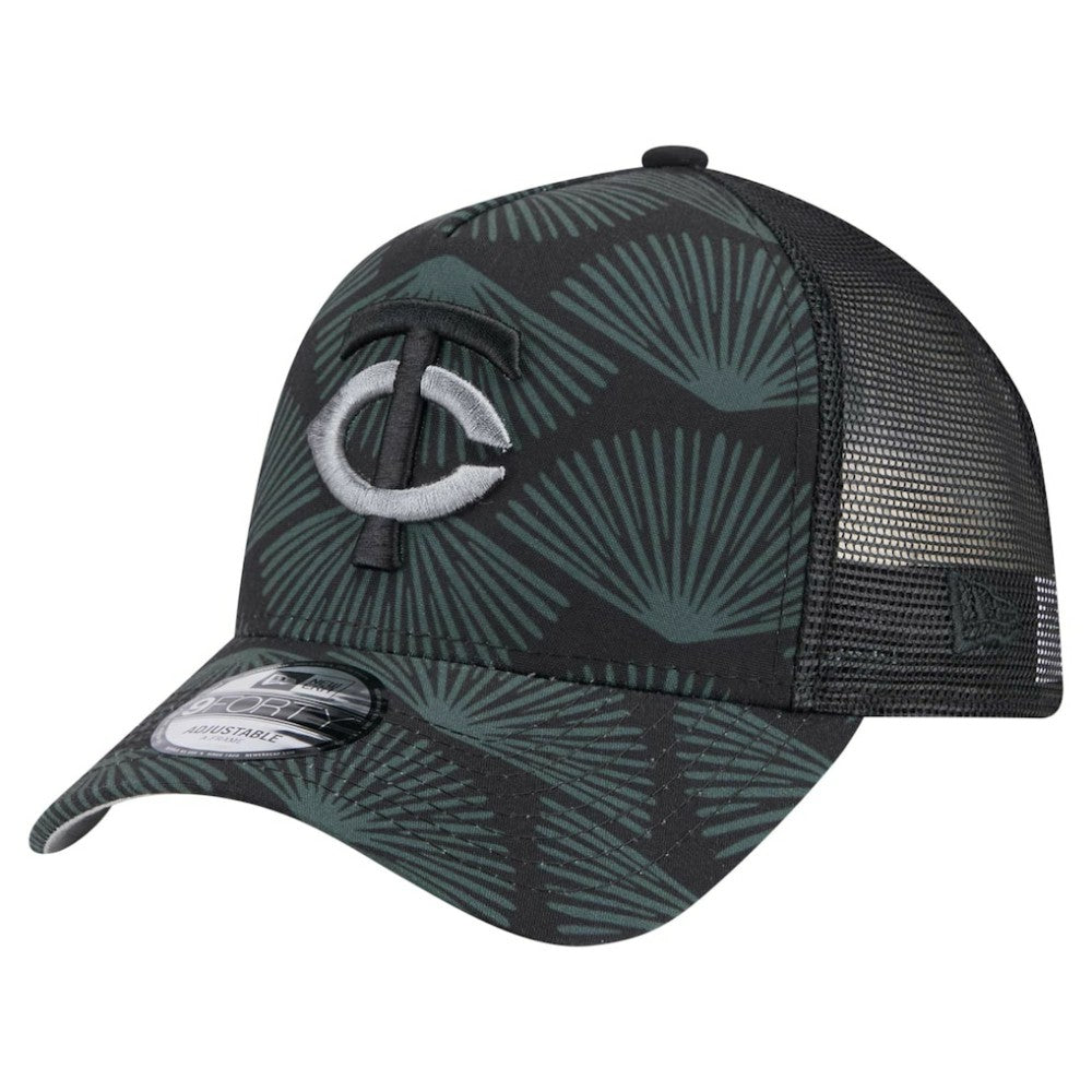 Minnesota Twins 9FORTY A-Frame Trucker Adjustable Hat - Black | New Era