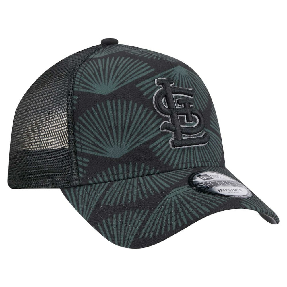 St. Louis Cardinals 9FORTY A-Frame Trucker Adjustable Hat - Black | New Era