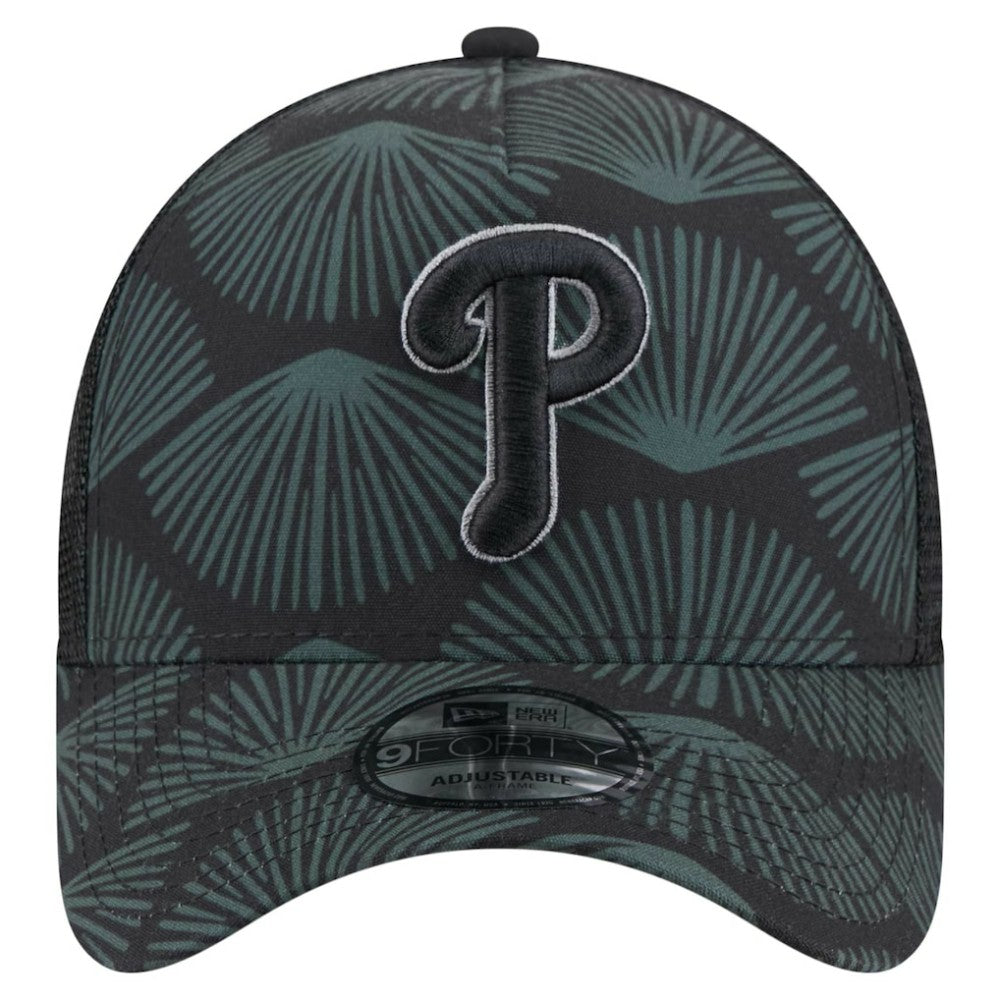Philadelphia Phillies 9FORTY A-Frame Trucker Adjustable Hat - Black | New Era
