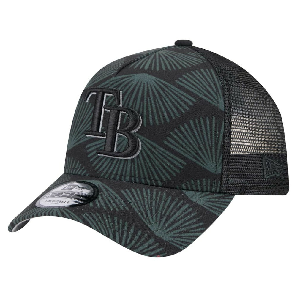 Tampa Bay Rays 9FORTY A-Frame Trucker Adjustable Hat - Black | New Era
