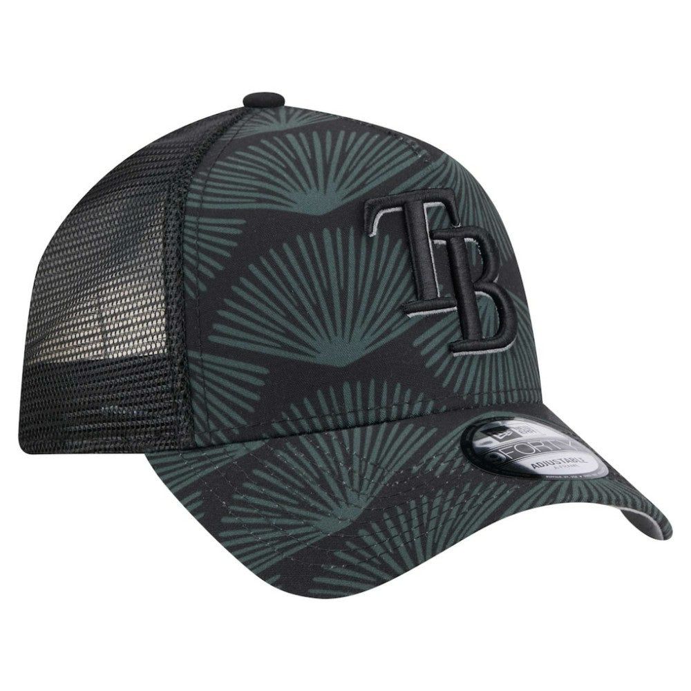 Tampa Bay Rays 9FORTY A-Frame Trucker Adjustable Hat - Black | New Era