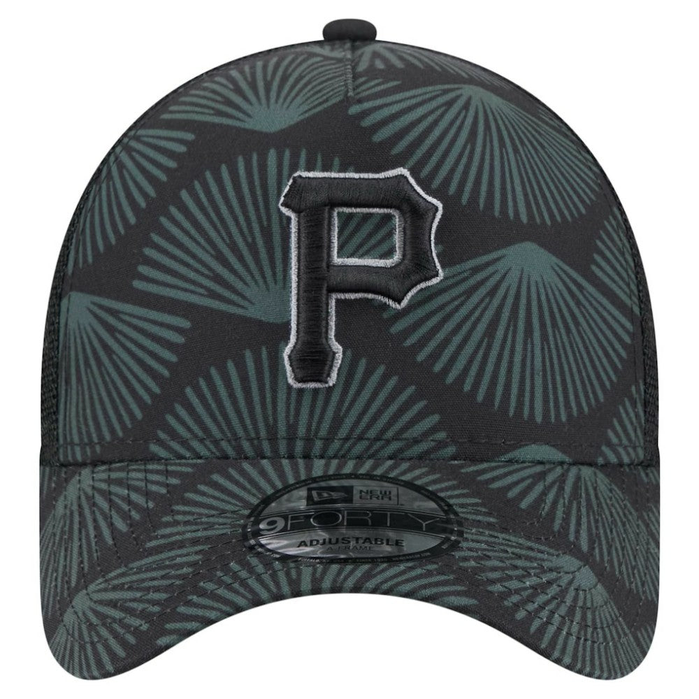 Pittsburgh Pirates 9FORTY A-Frame Trucker Adjustable Hat - Black | New Era